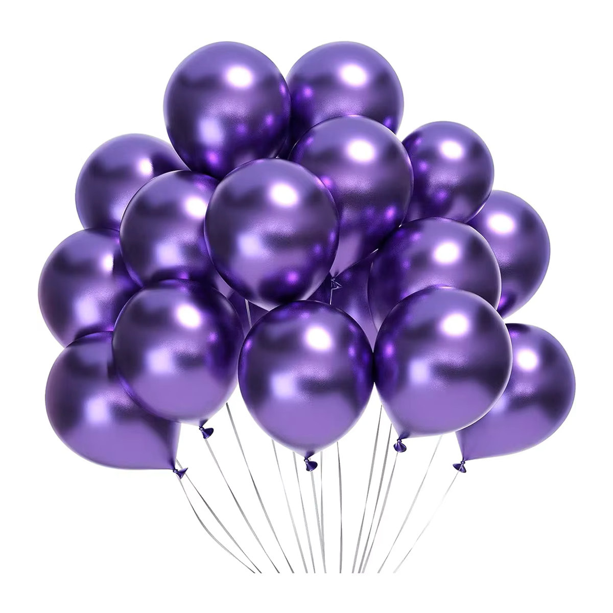 Surpsea Metallic Ballons Set in Silber, Gold und Lila für Geburtstag, Hochzeit oder Babyparty, rund, verschiedene Größen - Bild 2