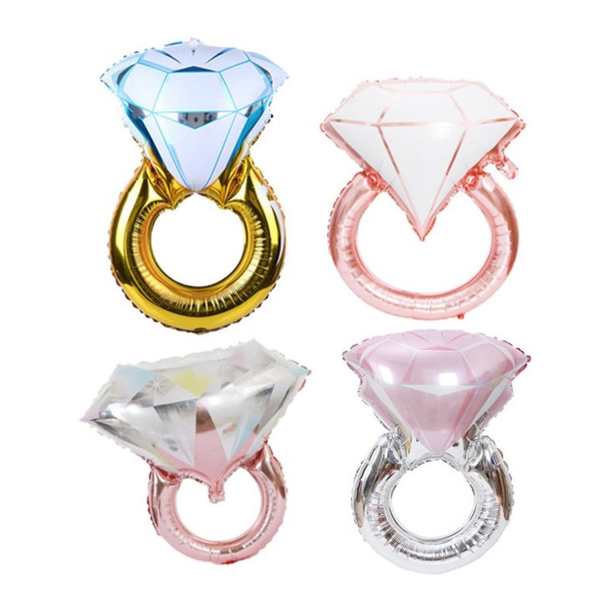 Surpsea Riesen Diamant Ring Folienballon in Mehrfarbig für Hochzeit, Baby Shower und Kinderzimmer Dekoration - Bild 1