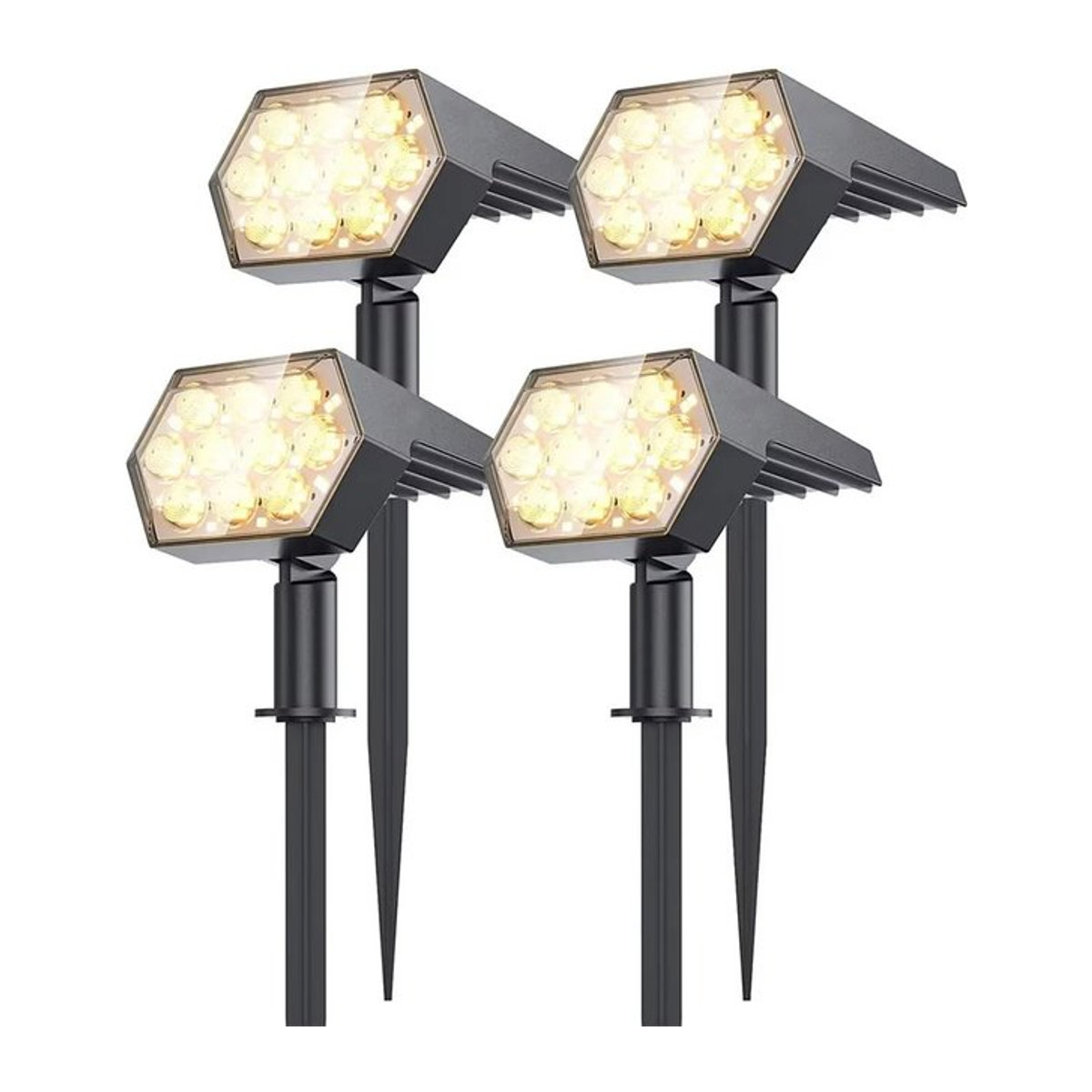 Swiatla 2-in-1 Solar-Gartenleuchte mit 92 LED, IP67 wasserdicht, Schwarz, Modernes Design aus Kunststoff - Bild 1