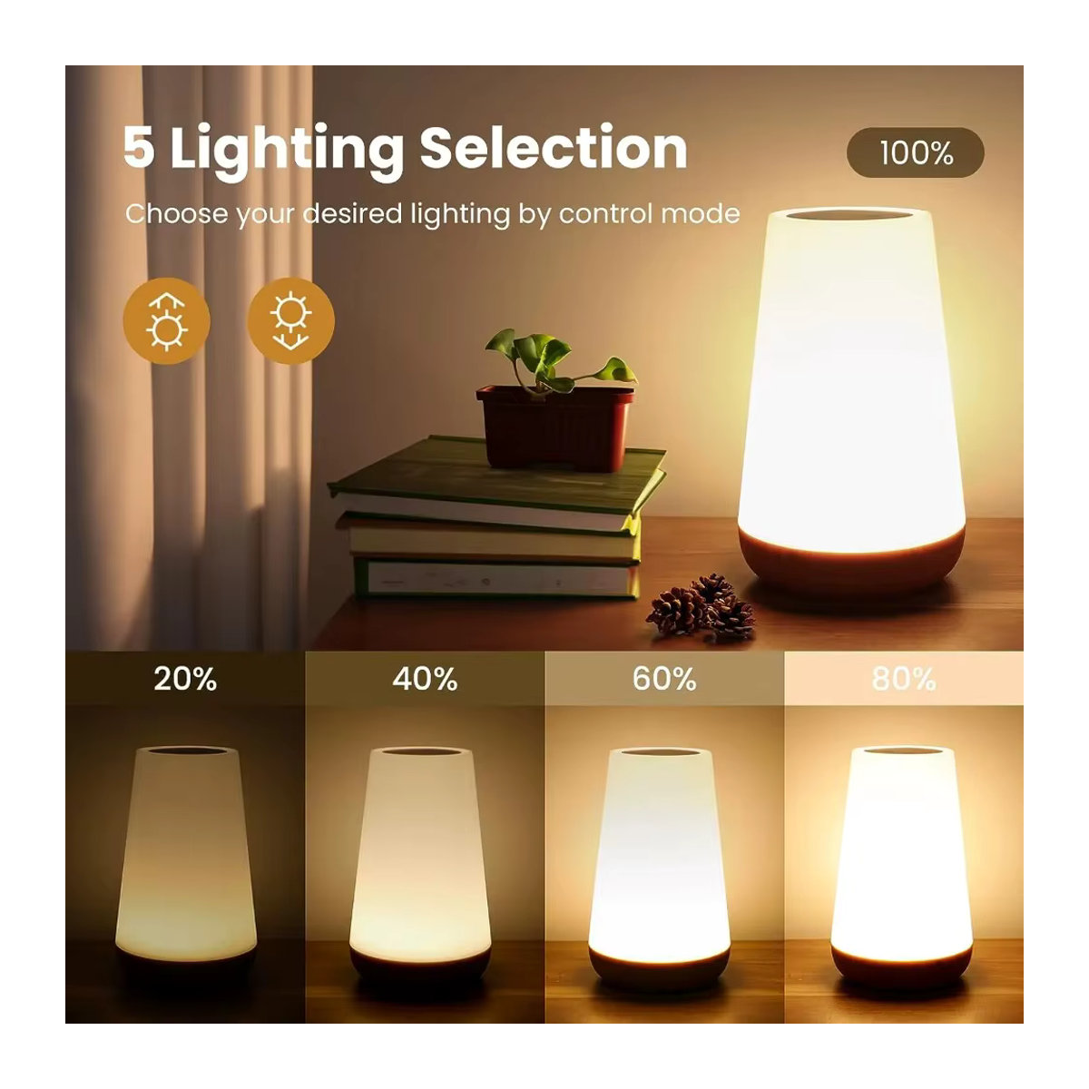 Swiatla RGB LED Nachtlicht mit 13 Farbwechseln, dimmbar und wiederaufladbar, bunt, minimalistisches Design mit Fernbedienung und Touch-USB-Steuerung - Bild 4