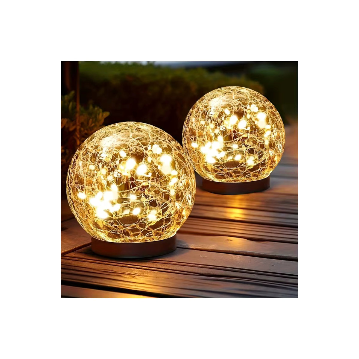 Swiatla Solarbetriebene LED Glaskugel-Lichter für den Außenbereich, IP65 Wasserdichte Farbwechsel Gartenkugel in Bunt - Bild 5