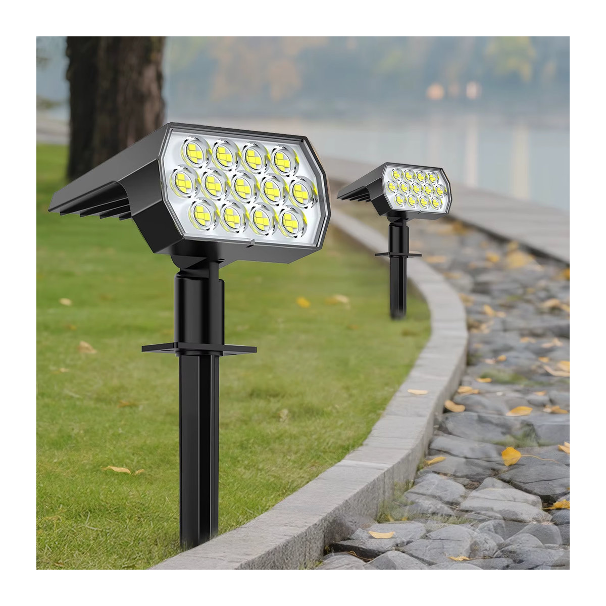 Swiatla Solarleuchte für den Außenbereich in Schwarz mit LED und IP65 Wasserdichtigkeit für Garten und Hof - Bild 2