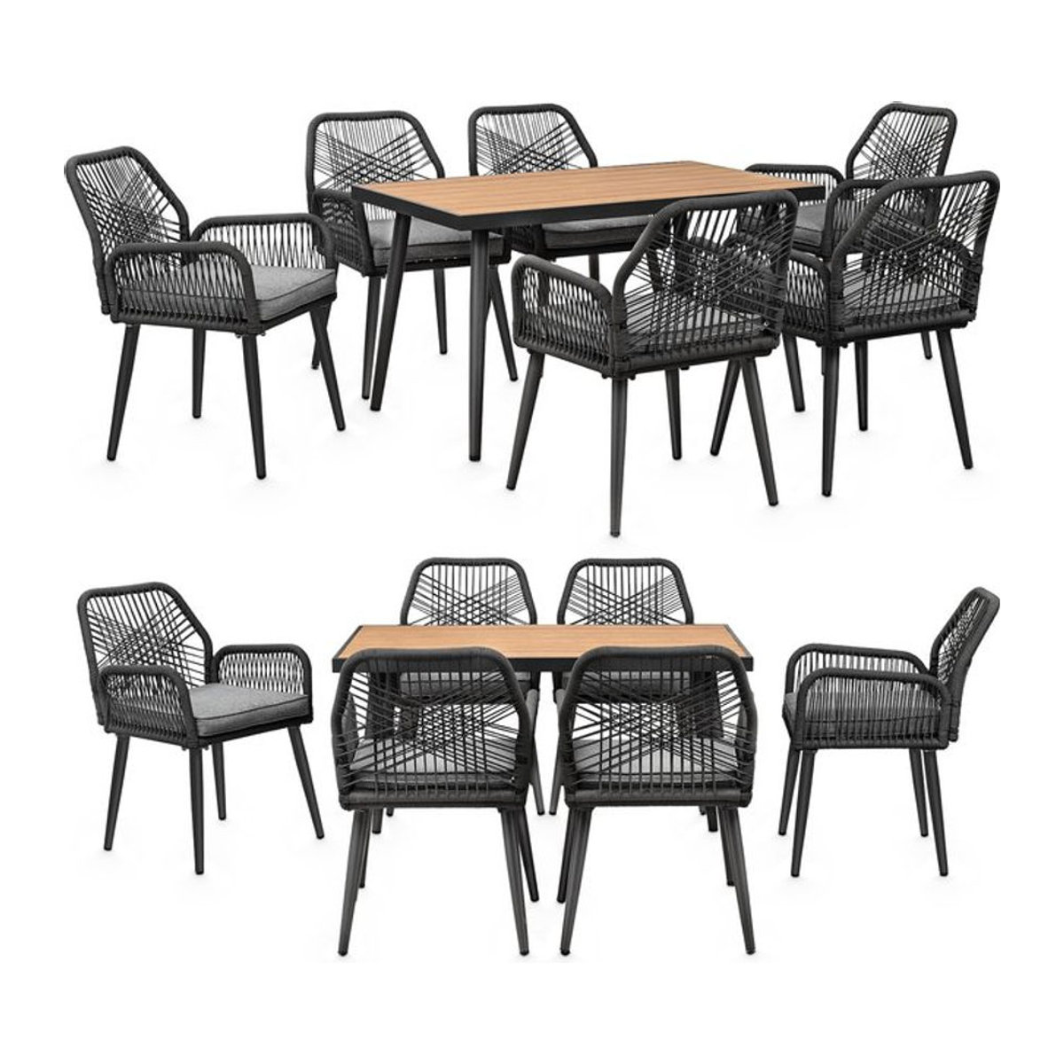 Swing&Harmonie Gartenmöbel-Set Mireva für 6 Personen in Anthrazit und Grau, modern - Bild 1