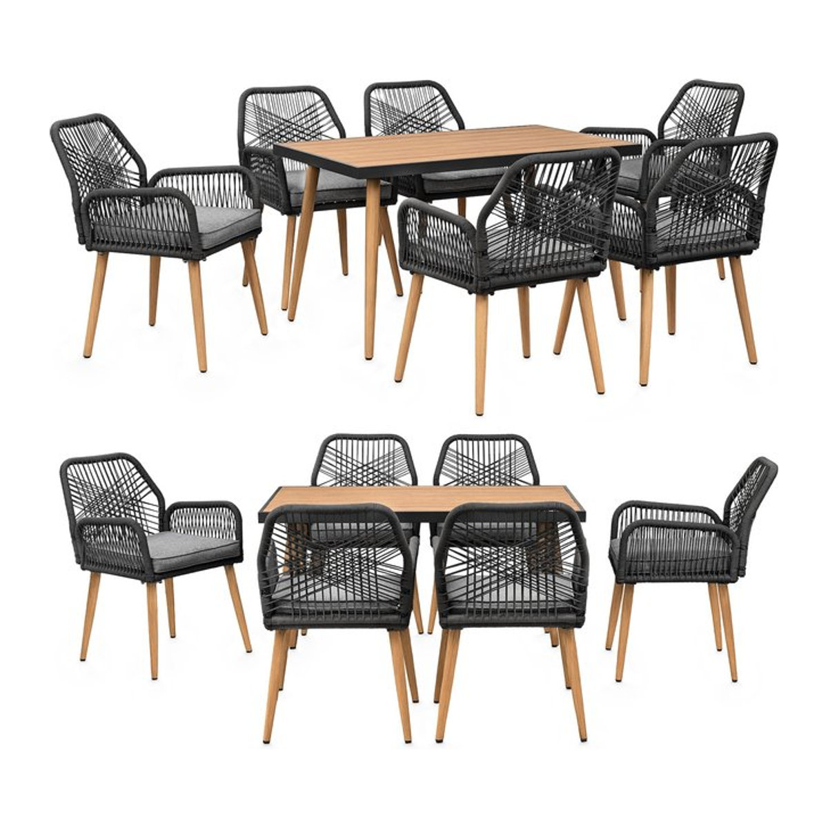 Swing&Harmonie Gartenmöbel Set Mireva für 6 Personen in Anthrazit und Holzoptik - Bild 1