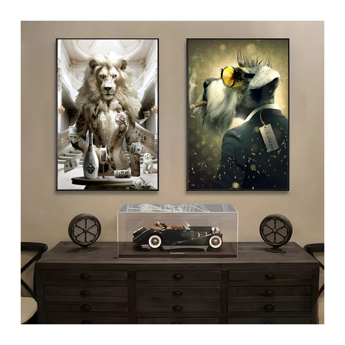 Sylvain Binet Art Poster HD PVC Wandkunst mit Tiermotiv, selbstklebend und wasserdicht, mehrfarbig und schwarz, B/H: 20 x 15 cm - Bild 2