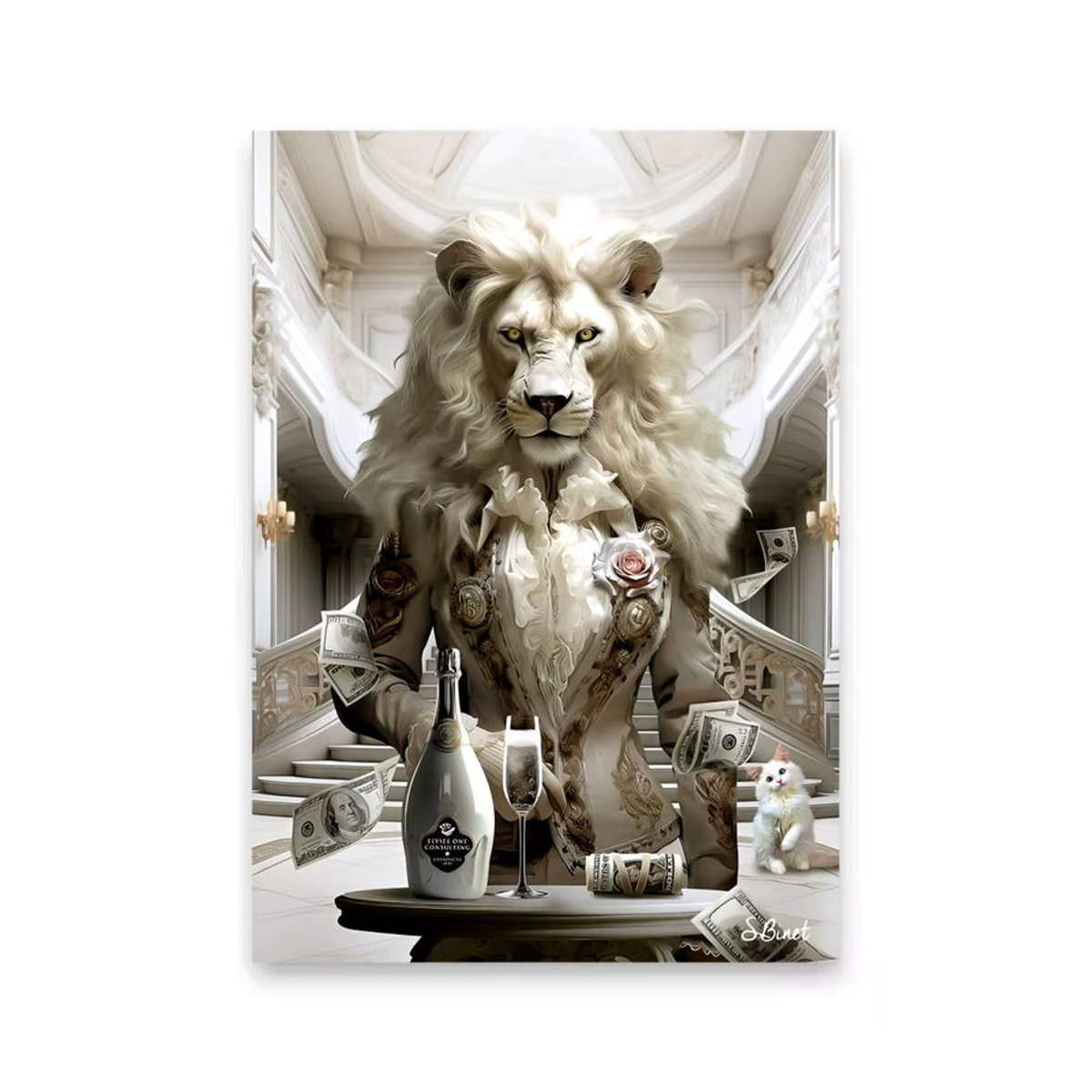 Sylvain Binet Art Poster HD PVC Wandkunst mit Tiermotiv, selbstklebend und wasserdicht, mehrfarbig und schwarz, B/H: 20 x 15 cm - Bild 3