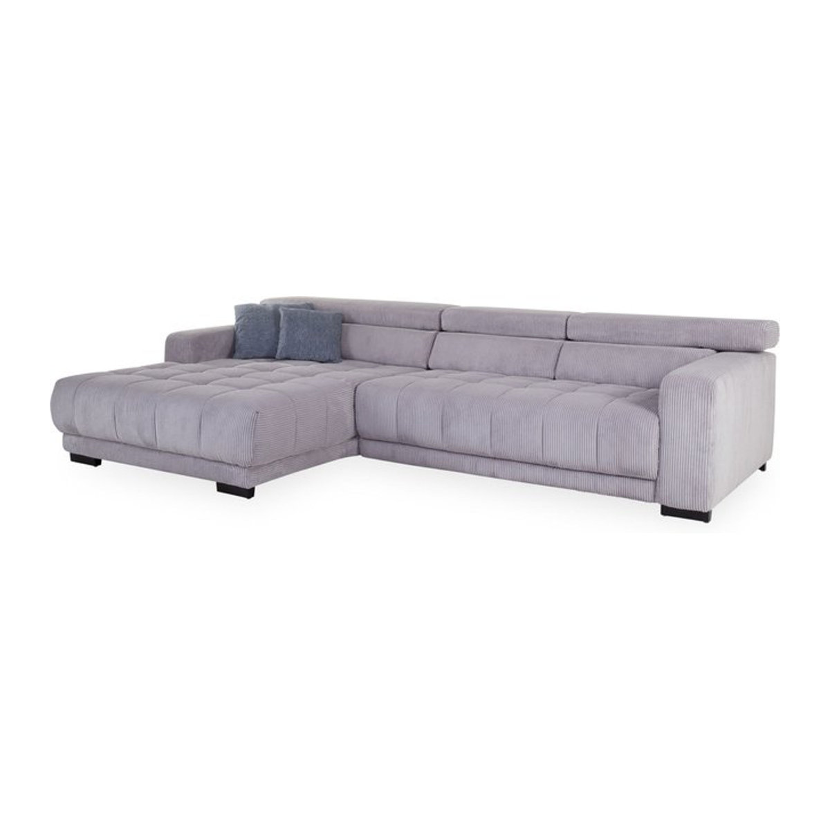 Systempolster Milla Ecksofa in Grau mit Cord-Bezug und Metallgestell - Bild 1