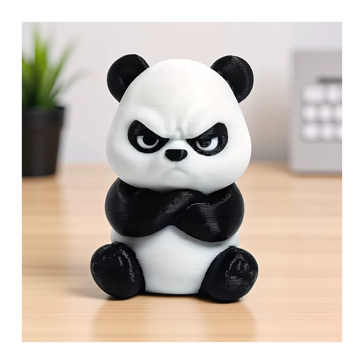 Syxing 3D-gedruckte Panda-Figur in Schwarz-Weiß aus Kunststoff als dekorative Schreibtischdekoration - Bild 3