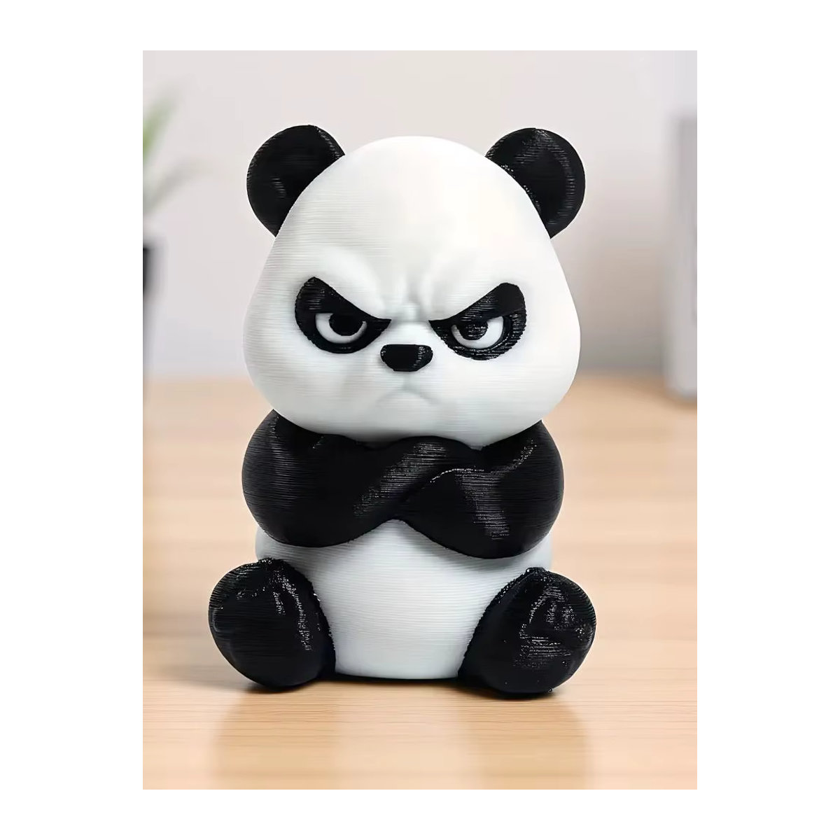 Syxing 3D-gedruckte Panda-Figur in Schwarz-Weiß aus Kunststoff als dekorative Schreibtischdekoration - Bild 6