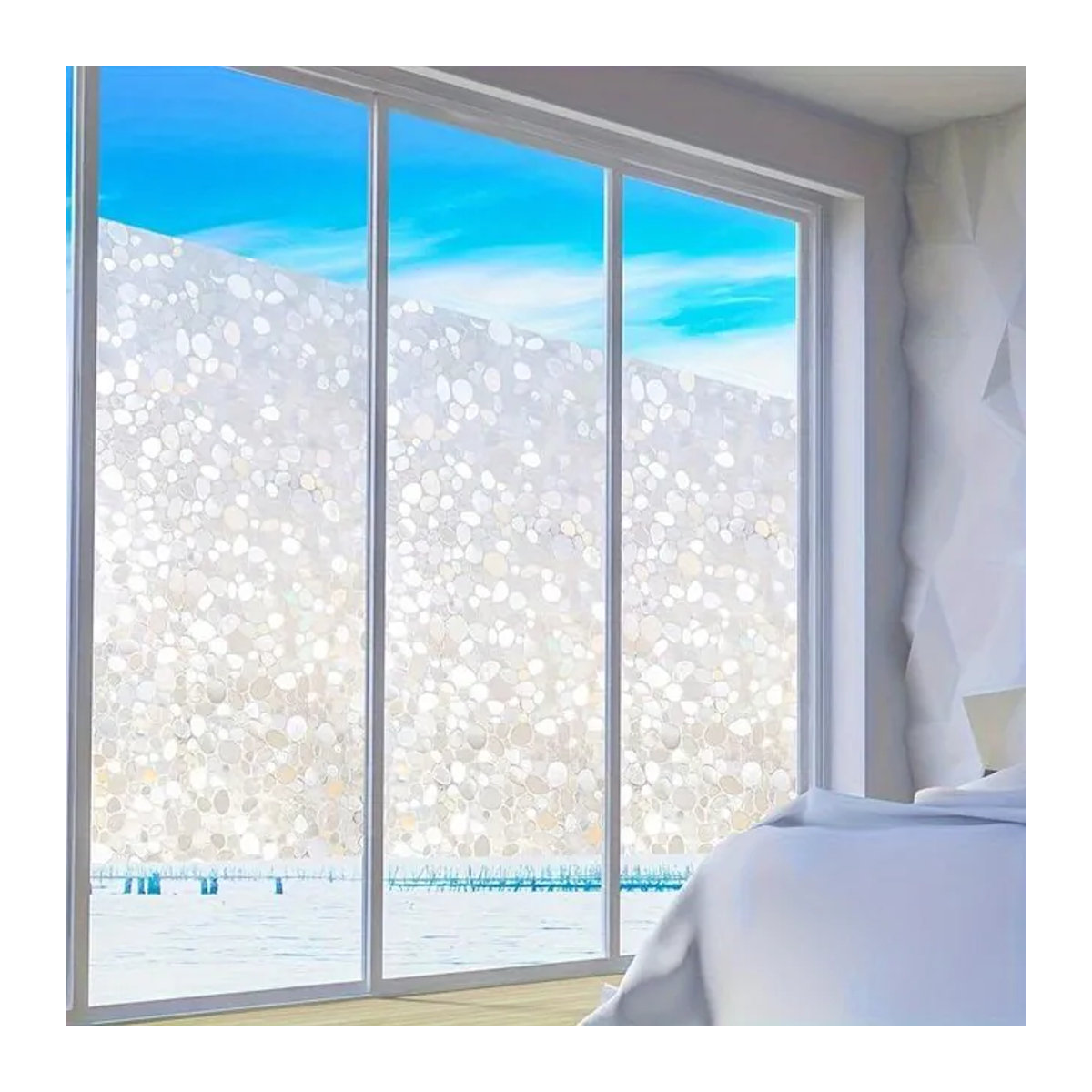 SZ-Damai Fensterfolie Kieselmuster Sichtschutz aus Kunststoff, Transparent, 4m - Bild 1