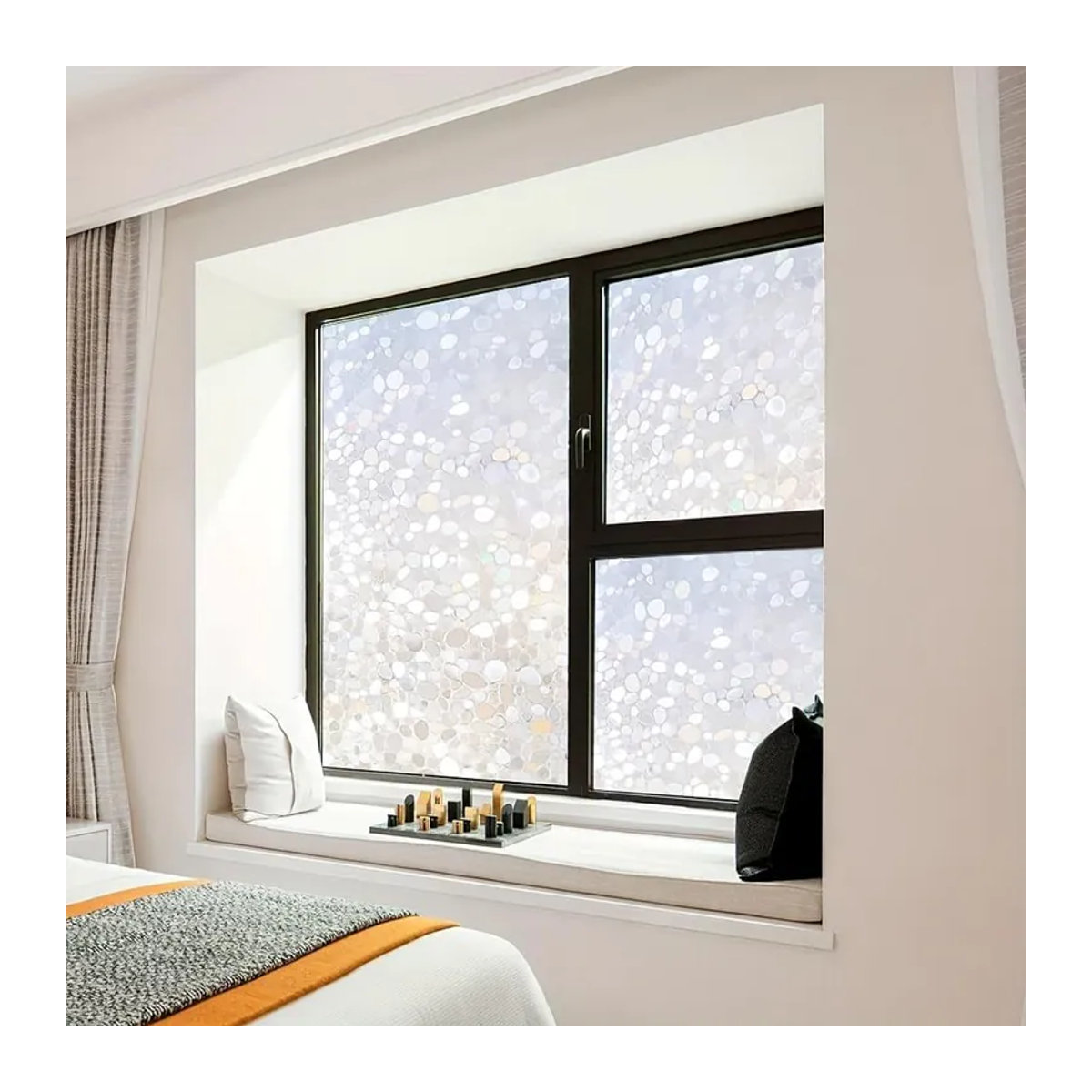 SZ-Damai Fensterfolie Kieselmuster Sichtschutz aus Kunststoff, Transparent, 4m - Bild 4