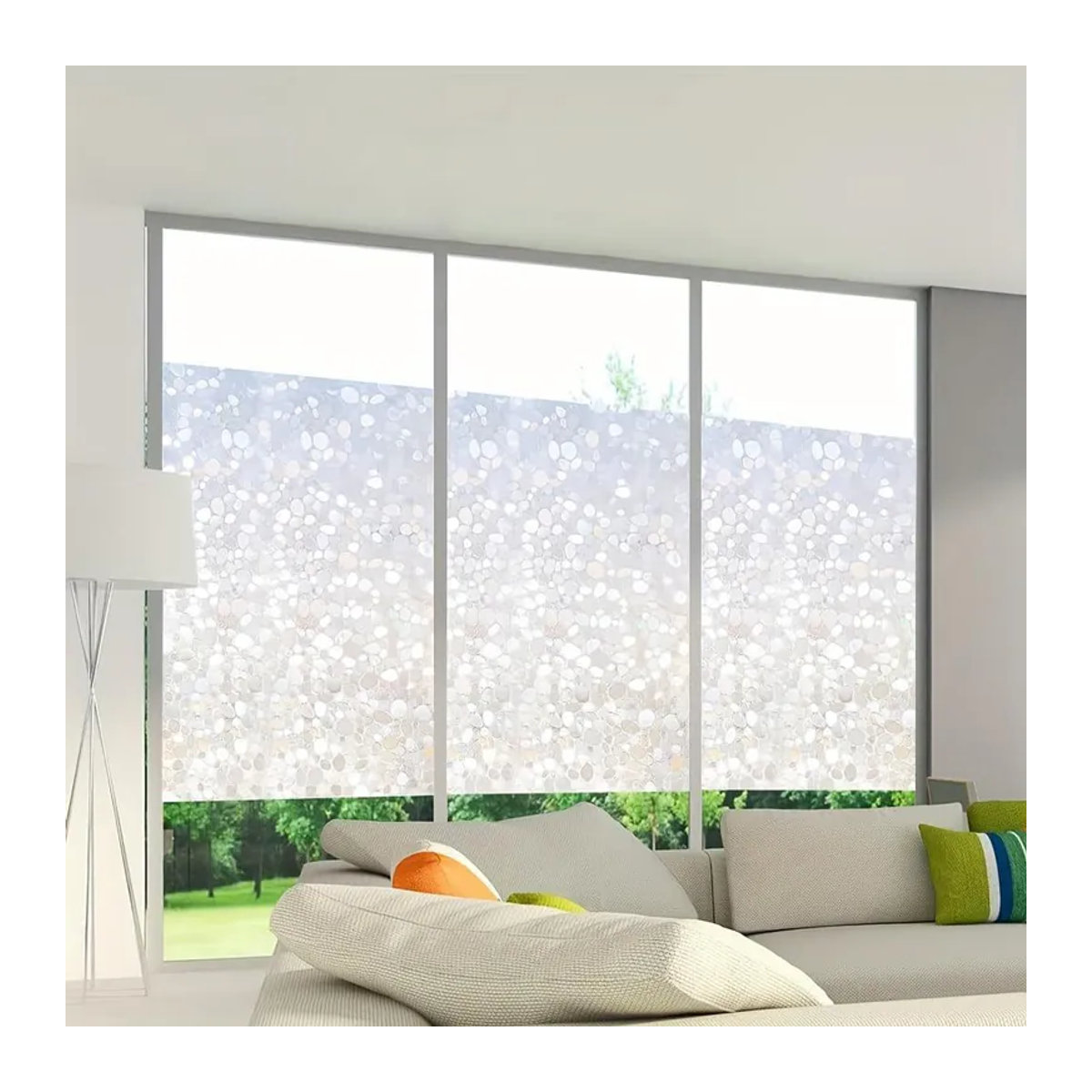 SZ-Damai Fensterfolie Kieselmuster Sichtschutz aus Kunststoff, Transparent, 4m - Bild 5