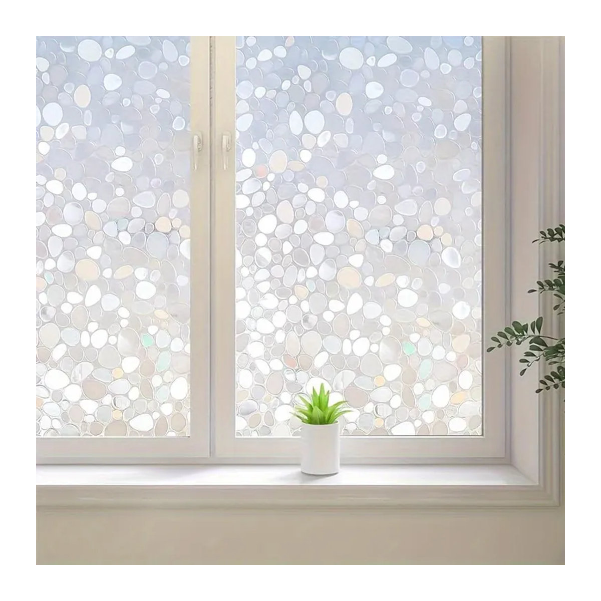 SZ-Damai Fensterfolie Kieselmuster Sichtschutz aus Kunststoff, Transparent, 4m - Bild 6