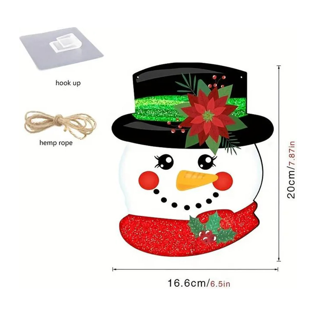 SZ-Damai Weihnachts-Schneemann aus Holz als hängende Dekoration für Fenster und Türen, mehrfarbig - Bild 1