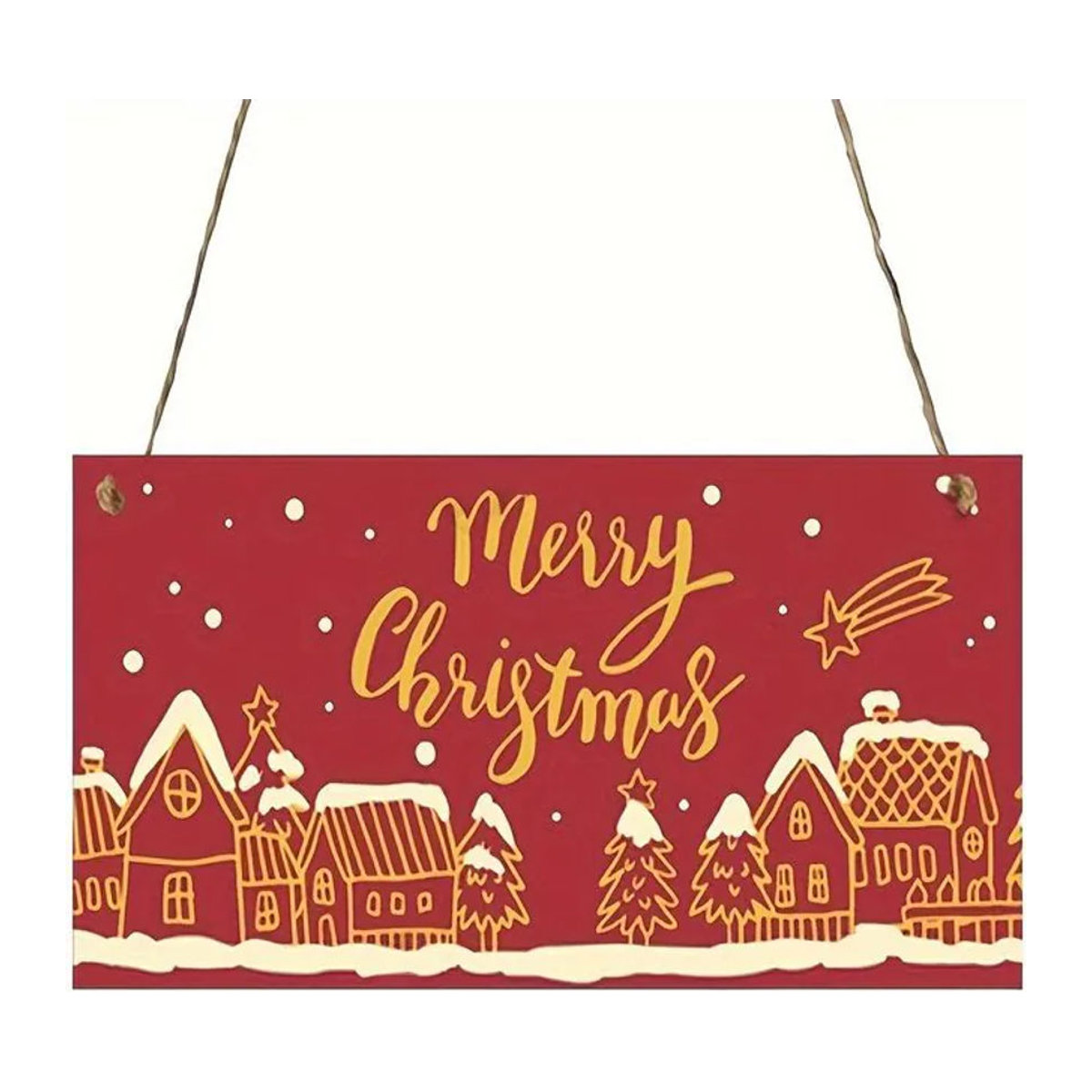 SZ-Damai Weihnachts Türschild aus Holz in Rot als hängende Wanddekoration - Bild 1