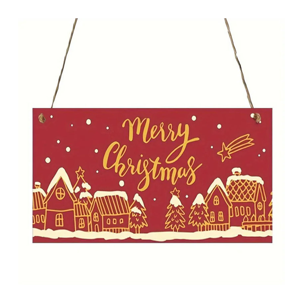 SZ-Damai Weihnachts Türschild aus Holz in Rot als hängende Wanddekoration - Bild 3