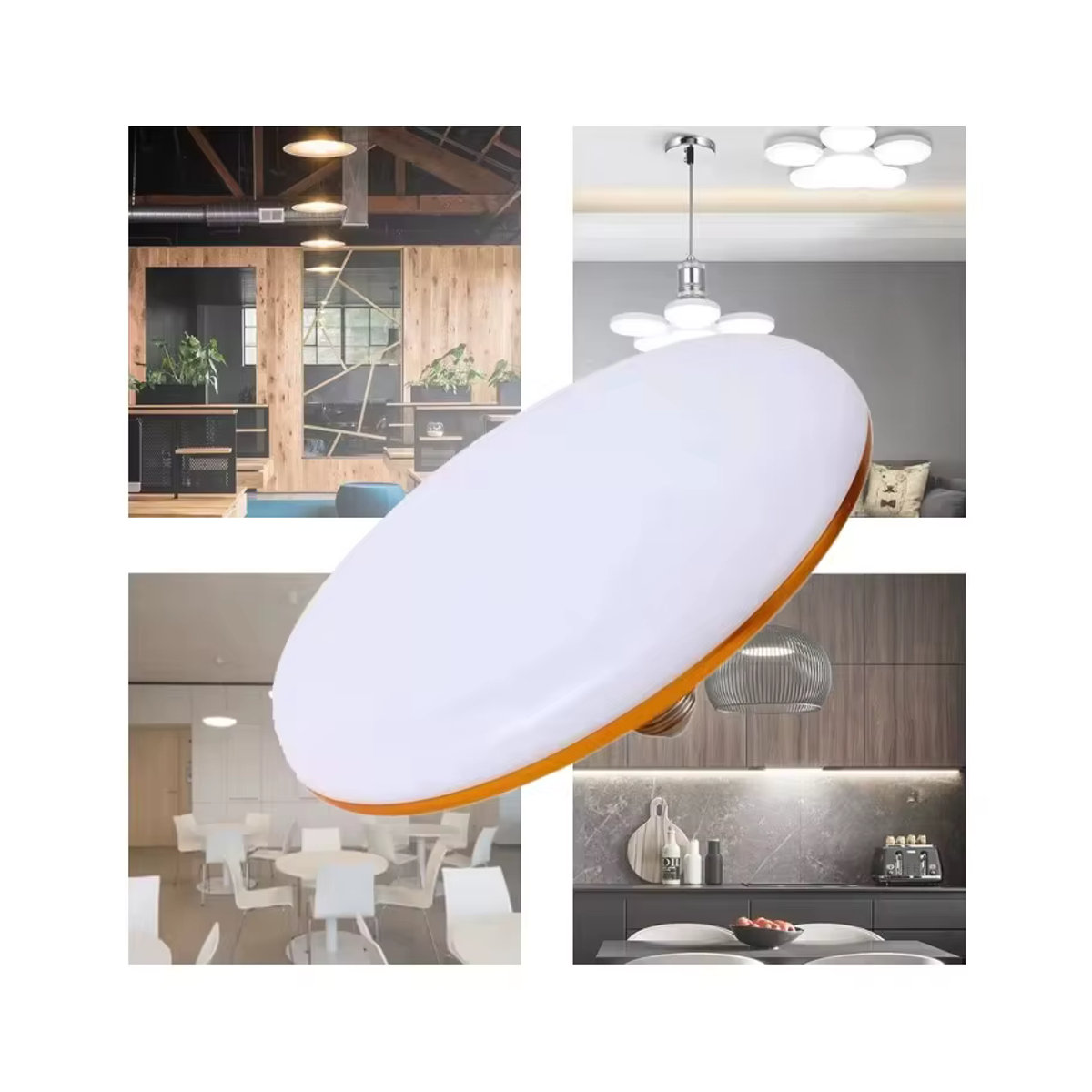 Szaoju LED UFO Deckenleuchte E27 12W Kaltweiß 6500K Minimalistisches Design für Garage und Haushalt - Bild 2