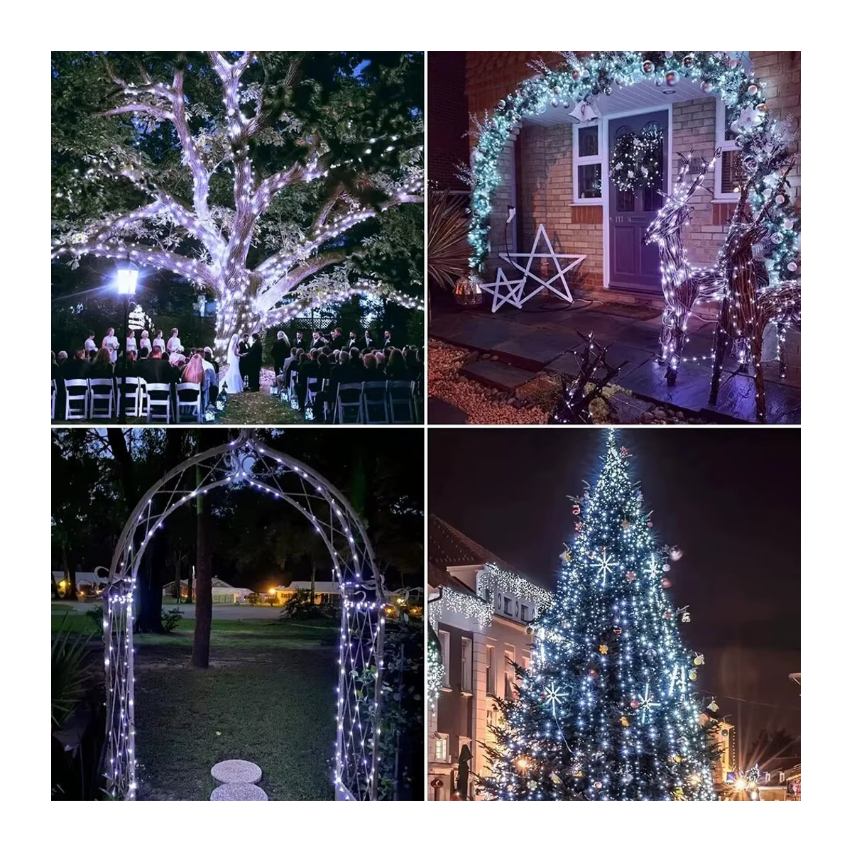 Szaoju Solar-Lichterkette mit LED und Kupferdraht in Weiß für den Außenbereich und Garten - Bild 6