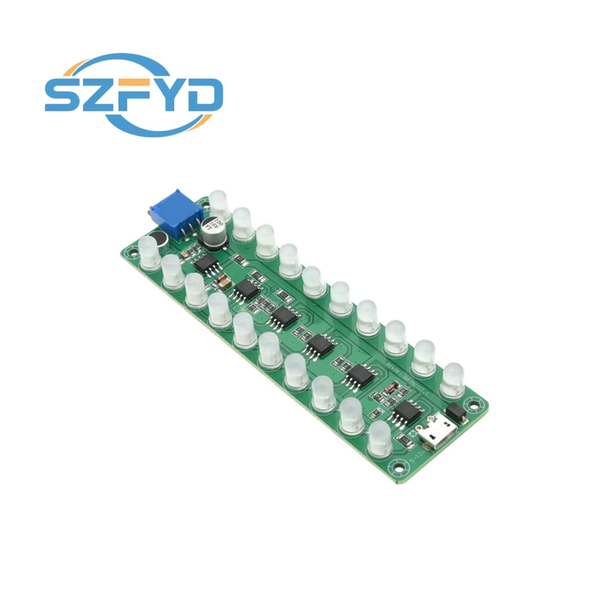 SZFYDOSH Sprachaktivierter Induktionsverstärker Spektrum Audio Level Meter mit LED-Anzeige in Mehrfarbig und Blau - Bild 2
