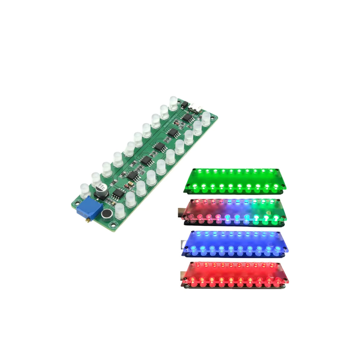 SZFYDOSH Sprachaktivierter Induktionsverstärker Spektrum Audio Level Meter mit LED-Anzeige in Mehrfarbig und Blau - Bild 3