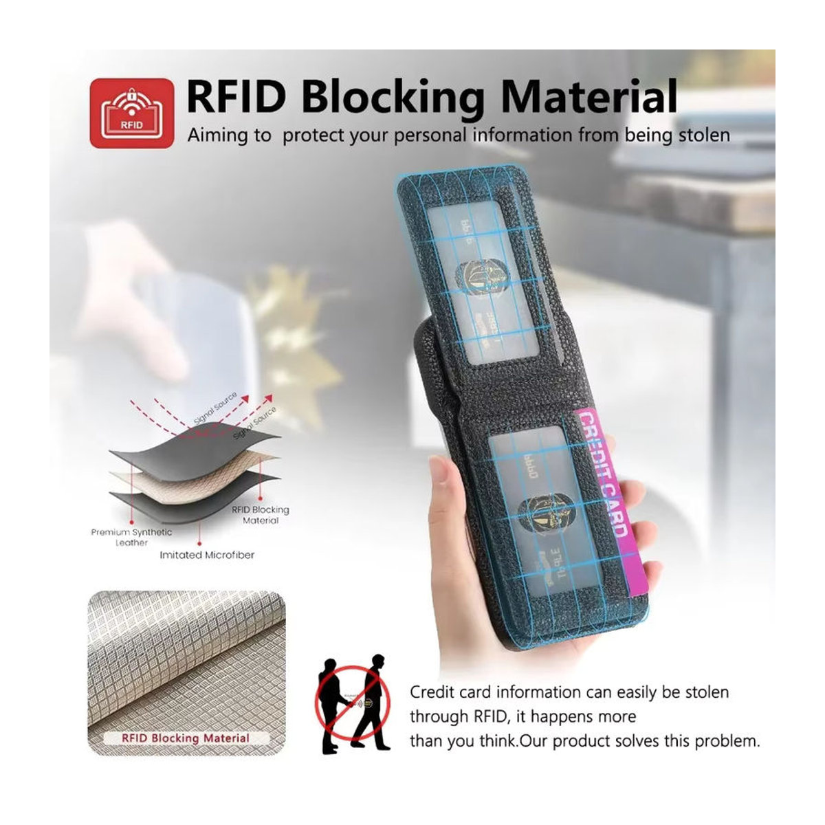 szHAIyu Handyhülle aus PU-Leder mit Brieftaschen-Funktion und Kartenhalter für iPhone 11 bis iPhone 16 Pro Max in Beige und Grau - Bild 2
