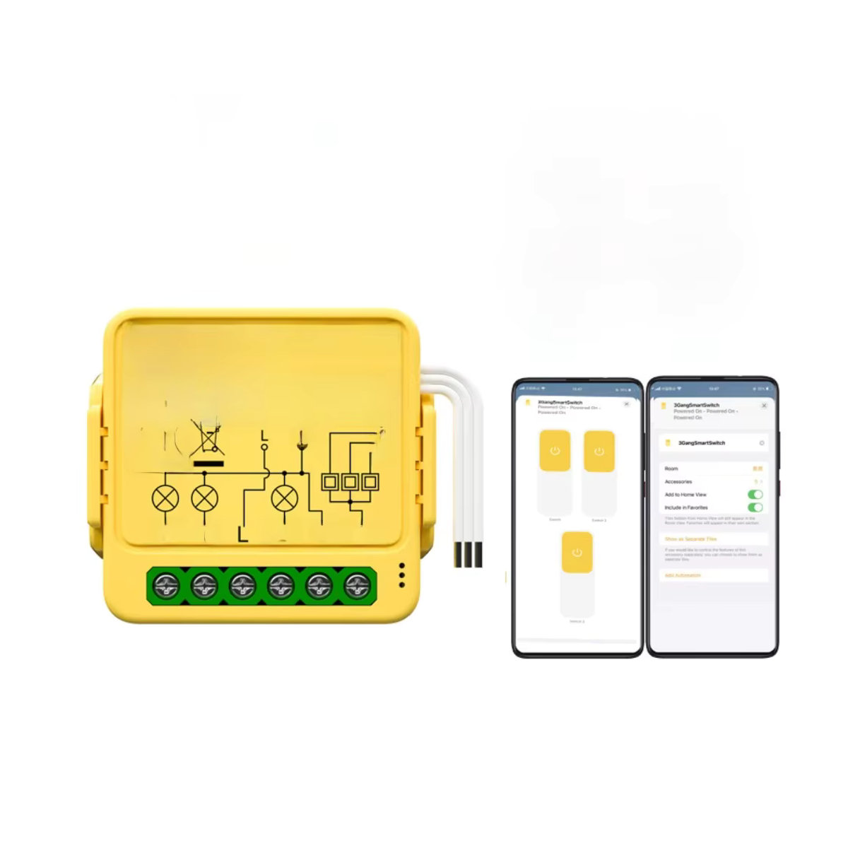 SZKOSTON Smart Matter WiFi Switch 16A Relaismodul für Smart Home Automation in Gelb, kompatibel mit Siri Homekit, Smartthings, Alexa und Google - Bild 6