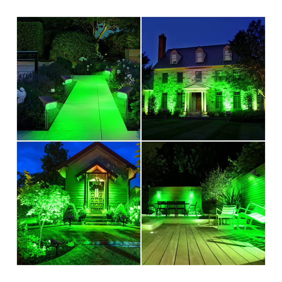 T-SUNRISE Moderne Solarleuchte LED für Garten und Außenbereich IP65 Wasserdicht in Grün und Schwarz - Bild 6