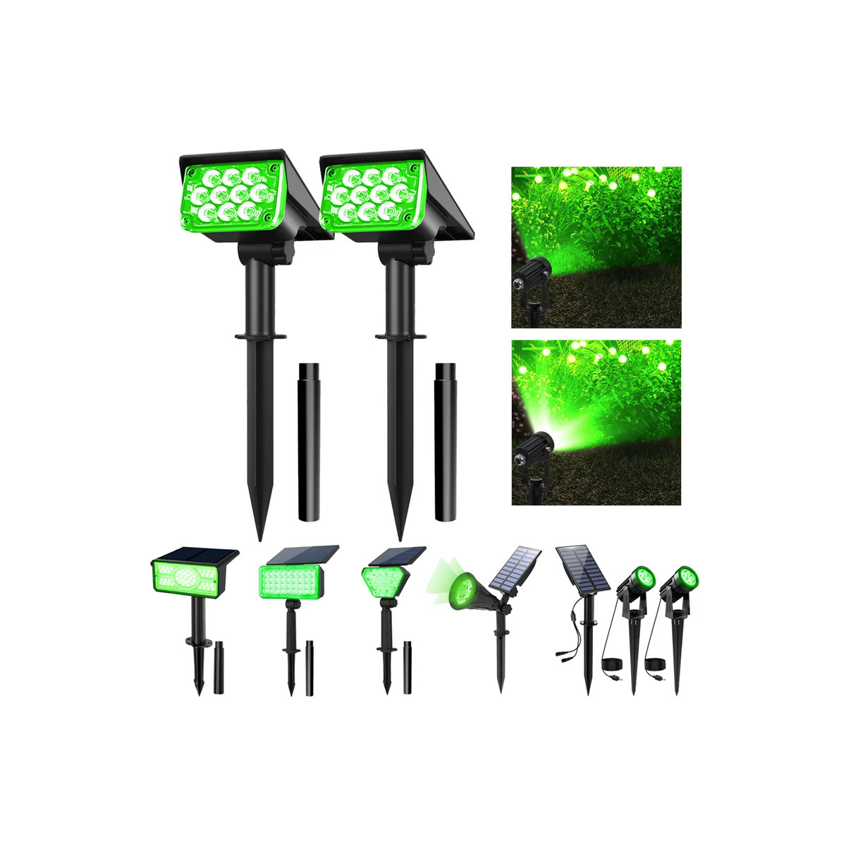 T-SUNRISE Moderne Solarleuchte LED für Garten und Außenbereich IP65 Wasserdicht in Grün und Schwarz - Bild 7