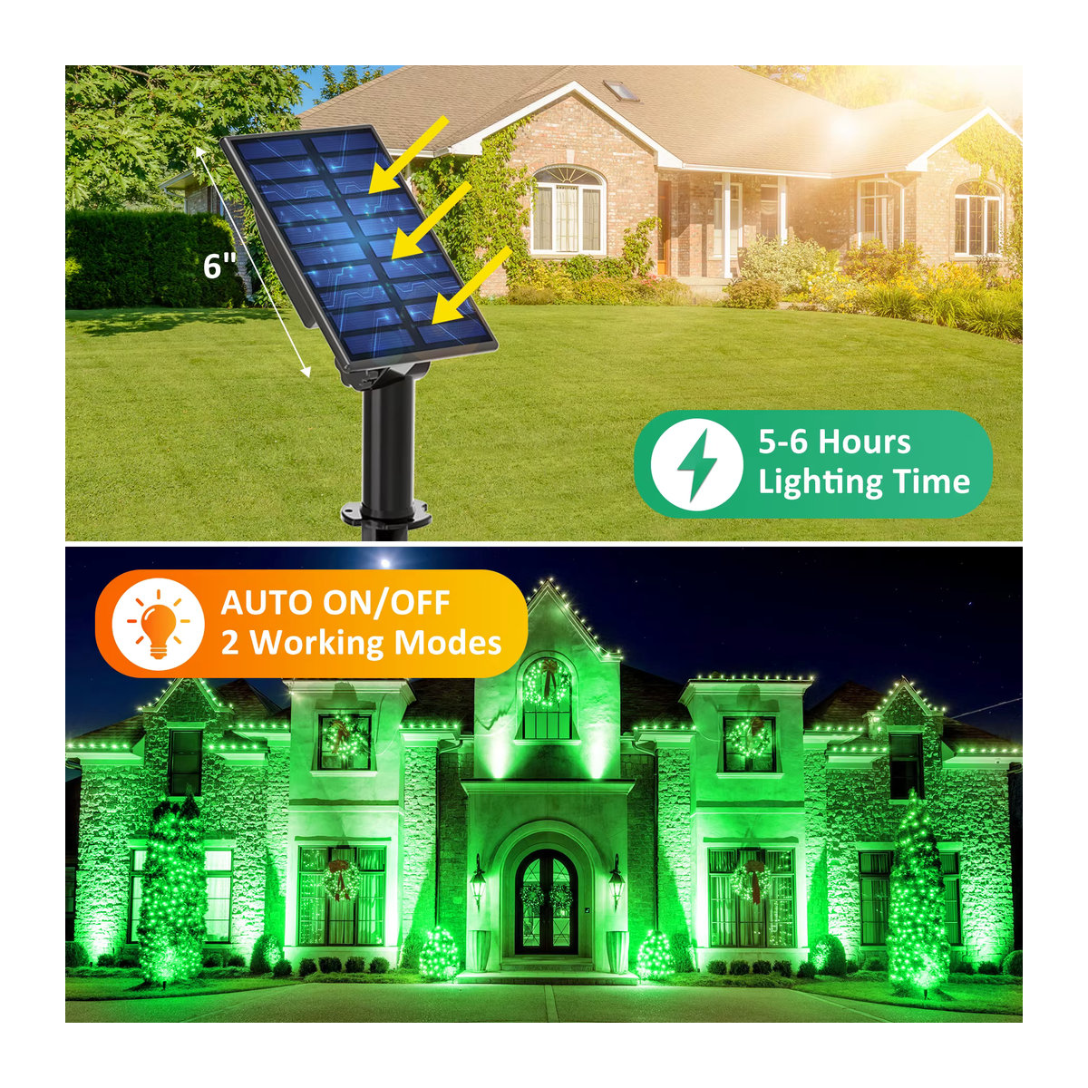 T-SUNRISE Solar-LED-Außenstrahler aus Aluminium in Grün und Schwarz, wasserdichter IP65 Gartenstrahler für den Außenbereich - Bild 4
