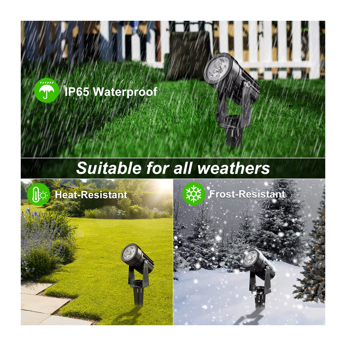 T-SUNRISE Solar-LED-Außenstrahler aus Aluminium in Grün und Schwarz, wasserdichter IP65 Gartenstrahler für den Außenbereich - Bild 5