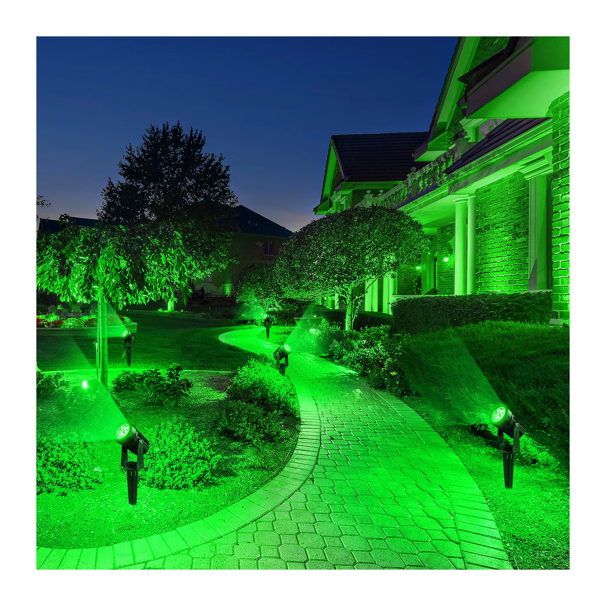 T-SUNRISE Solar-LED-Außenstrahler aus Aluminium in Grün und Schwarz, wasserdichter IP65 Gartenstrahler für den Außenbereich - Bild 6