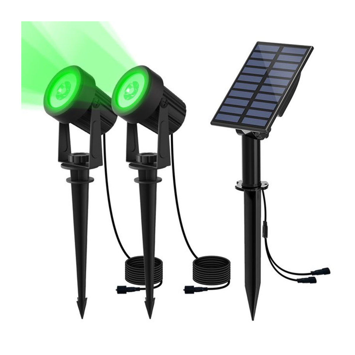T-SUNRISE Solar-LED-Außenstrahler in Grün und Schwarz, minimalistisches Solar-Gartenlicht mit IP65 Wasserdichtigkeit - Bild 1
