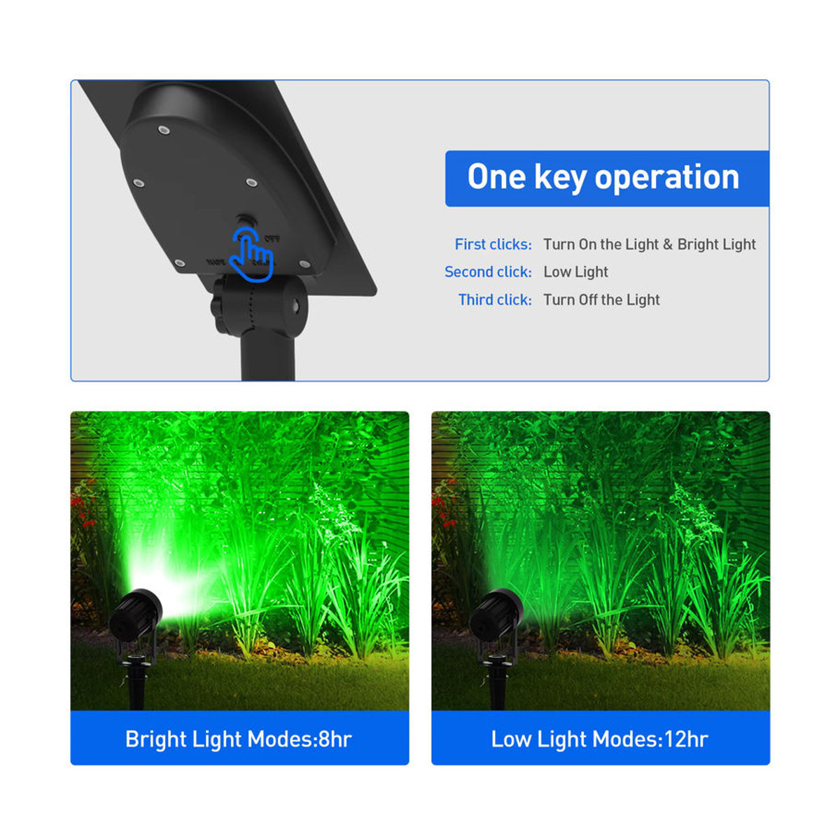 T-SUNRISE Solar-LED-Außenstrahler in Grün und Schwarz, minimalistisches Solar-Gartenlicht mit IP65 Wasserdichtigkeit - Bild 2