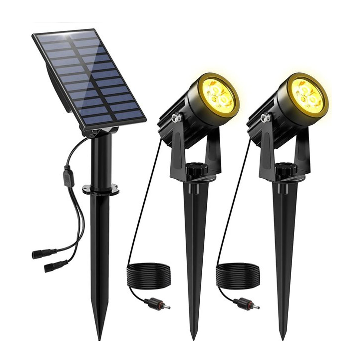 T-SUNRISE Solar LED Wandleuchte Outdoor IP65 Wasserdicht Modern Schwarz 3000K/6000K - Bild 1