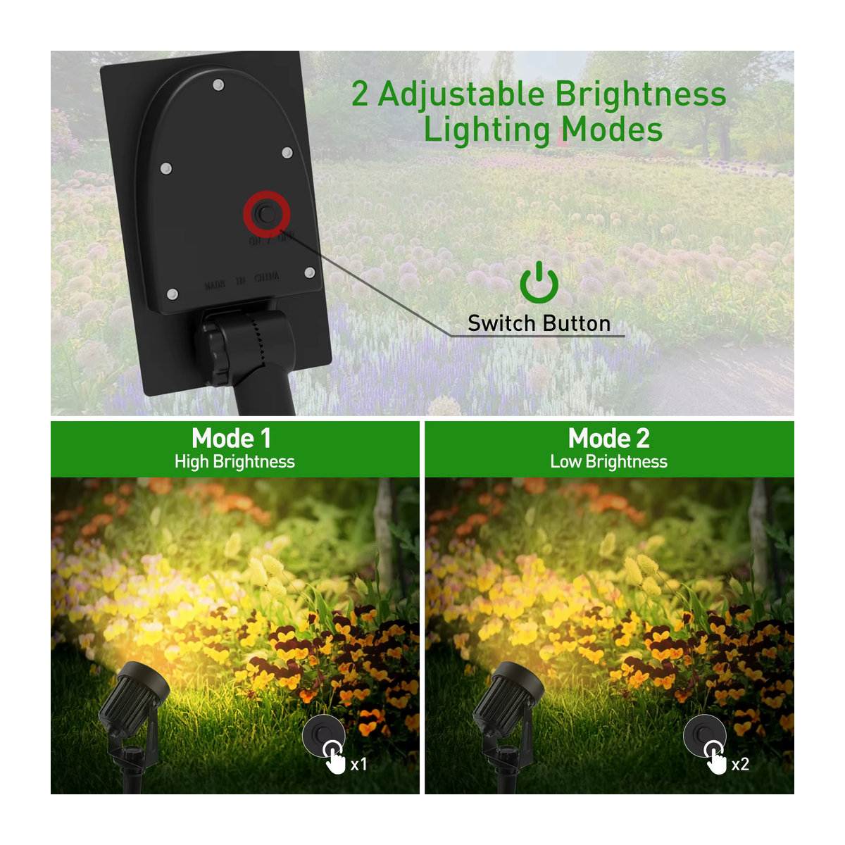 T-SUNRISE Solar LED Wandleuchte Outdoor IP65 Wasserdicht Modern Schwarz 3000K/6000K - Bild 4