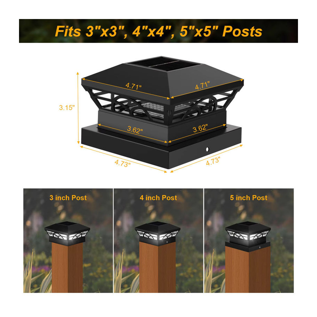 T-SUNRISE Solarleuchte IP65 wasserdicht für Garten und Zaun in Schwarz - Bild 6