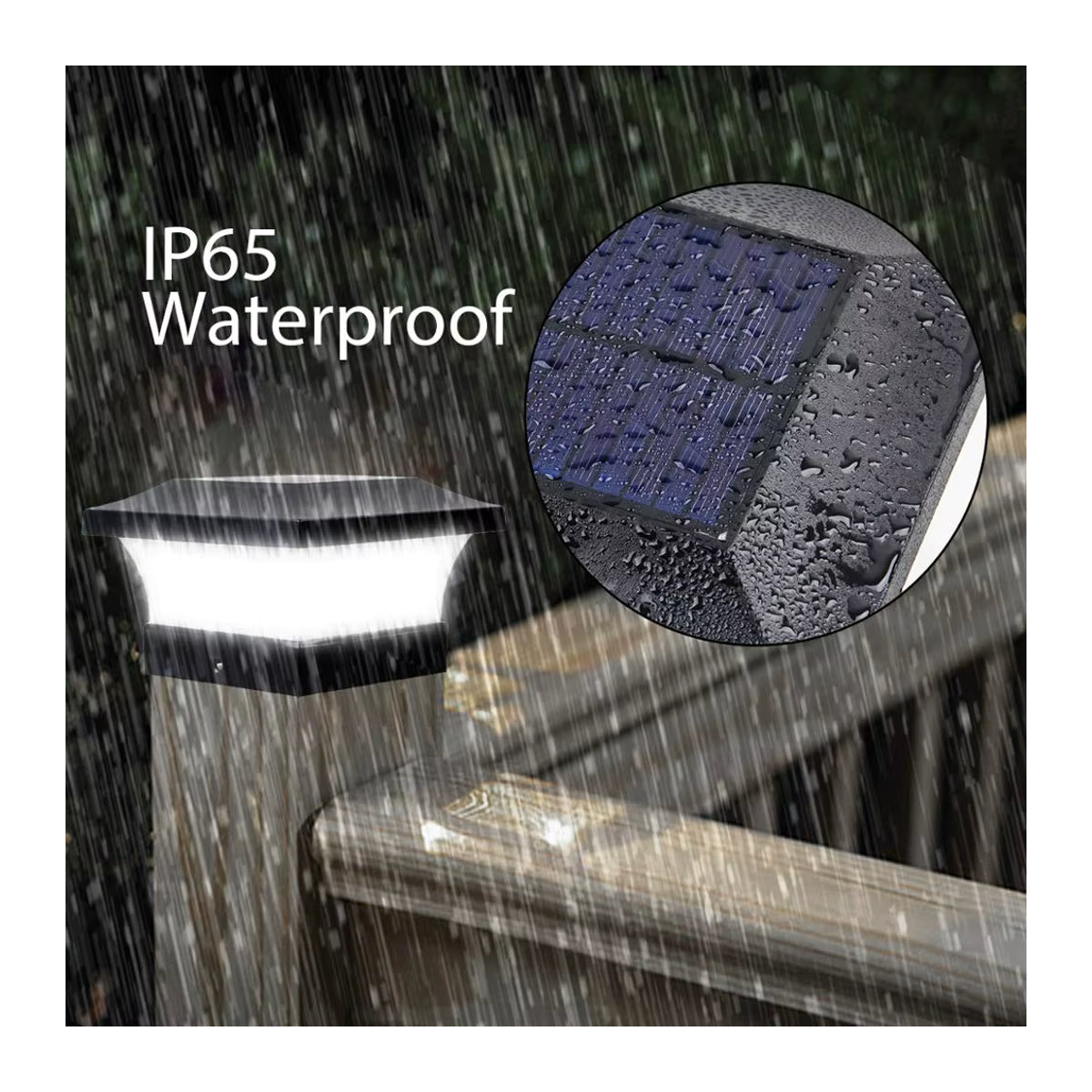 T-SUNRISE Solarleuchte Set 2 Stück IP65 Outdoor Solar Lampe Schwarz Modern für Garten Zaun und Wand - Bild 5