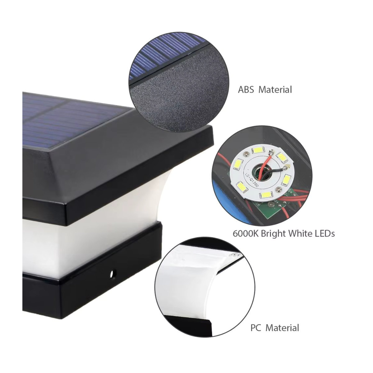 T-SUNRISE Solarleuchte Set 2 Stück IP65 Outdoor Solar Lampe Schwarz Modern für Garten Zaun und Wand - Bild 6
