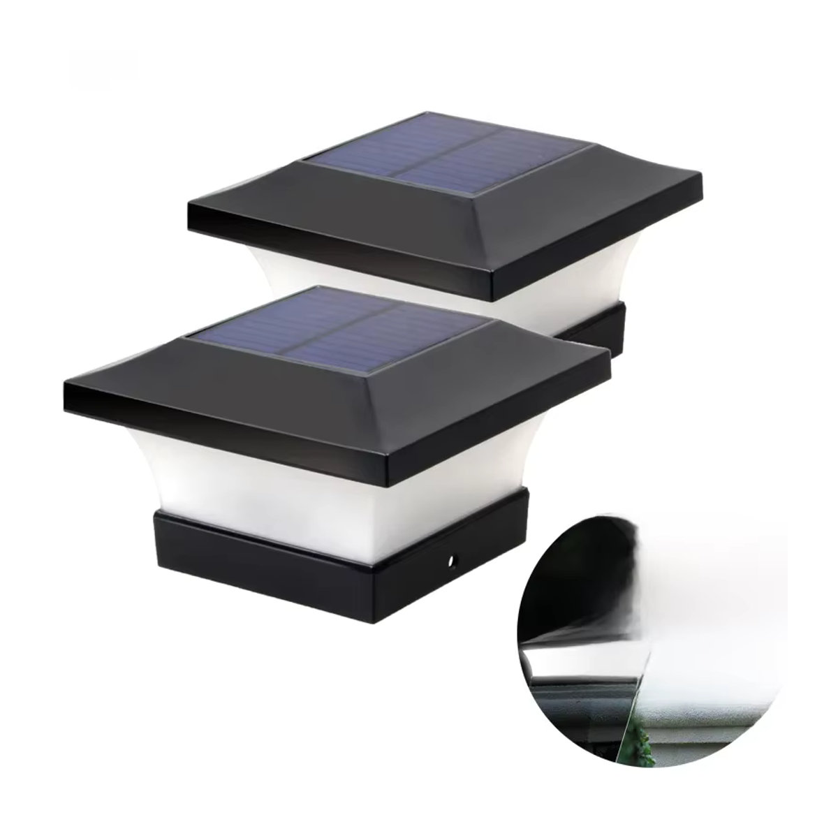 T-SUNRISE Solarleuchte Set 2 Stück IP65 Outdoor Solar Lampe Schwarz Modern für Garten Zaun und Wand - Bild 7