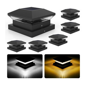 T-SUNRISE Solarleuchte Set 2er Pack IP65 LED Außenlampe Schwarz Modern für Garten Zaun und Terrasse