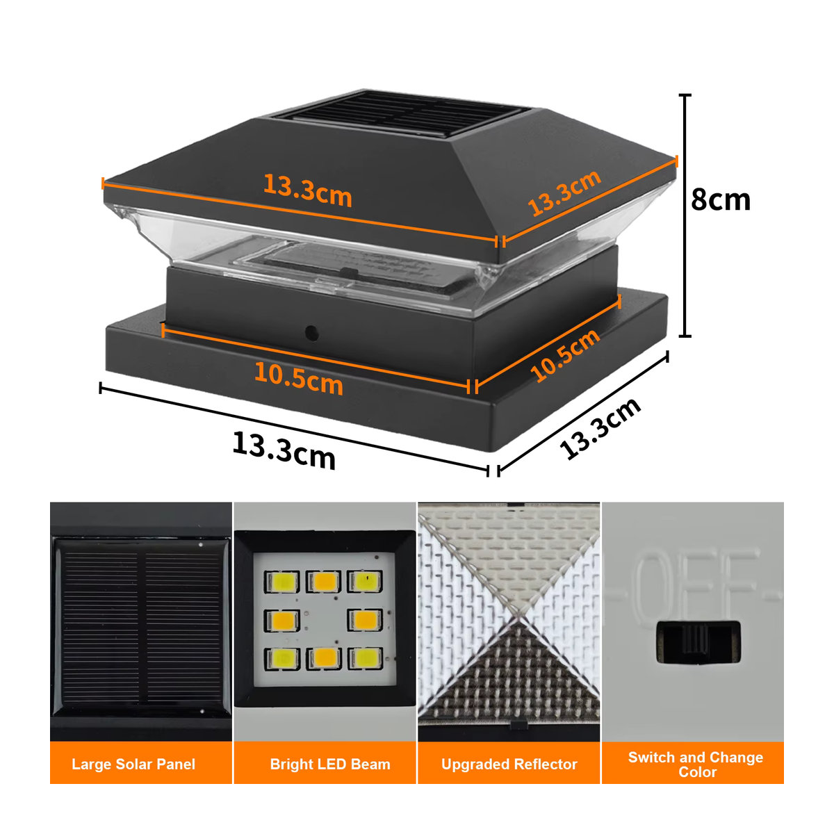 T-SUNRISE Solarleuchte Set 2er Pack IP65 LED Außenlampe Schwarz Modern für Garten Zaun und Terrasse - Bild 3