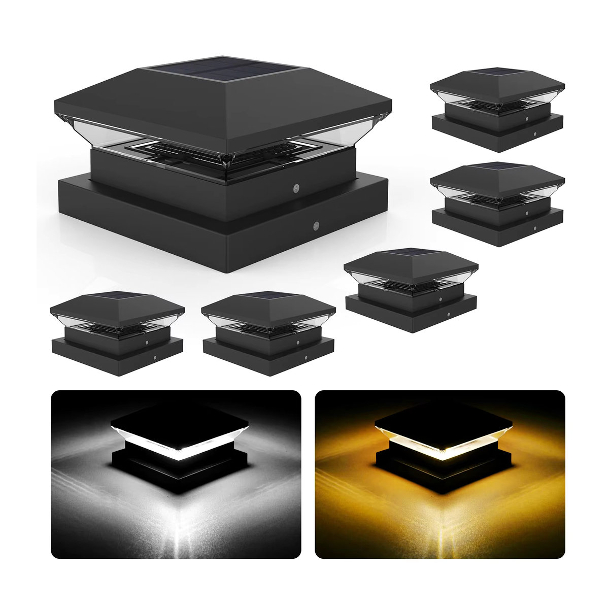 T-SUNRISE Solarleuchte Set 2er Pack IP65 LED Außenlampe Schwarz Modern für Garten Zaun und Terrasse - Bild 7