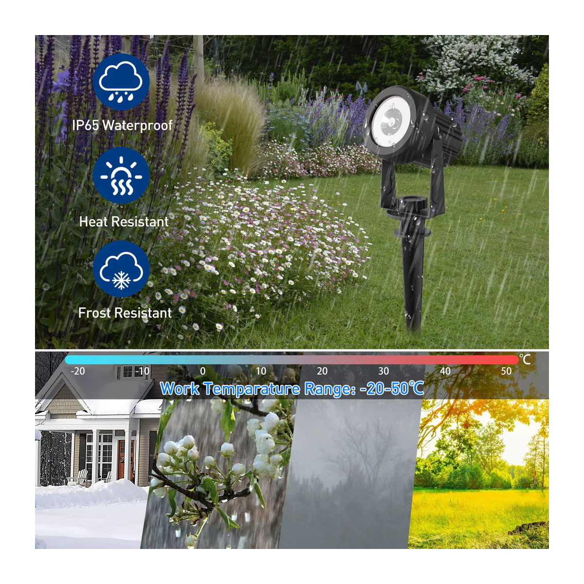 T-SUNRISE Solarleuchte Set 2er Pack Modern Schwarz IP65 Wasserdicht mit LED für Garten und Außenbereich - Bild 5