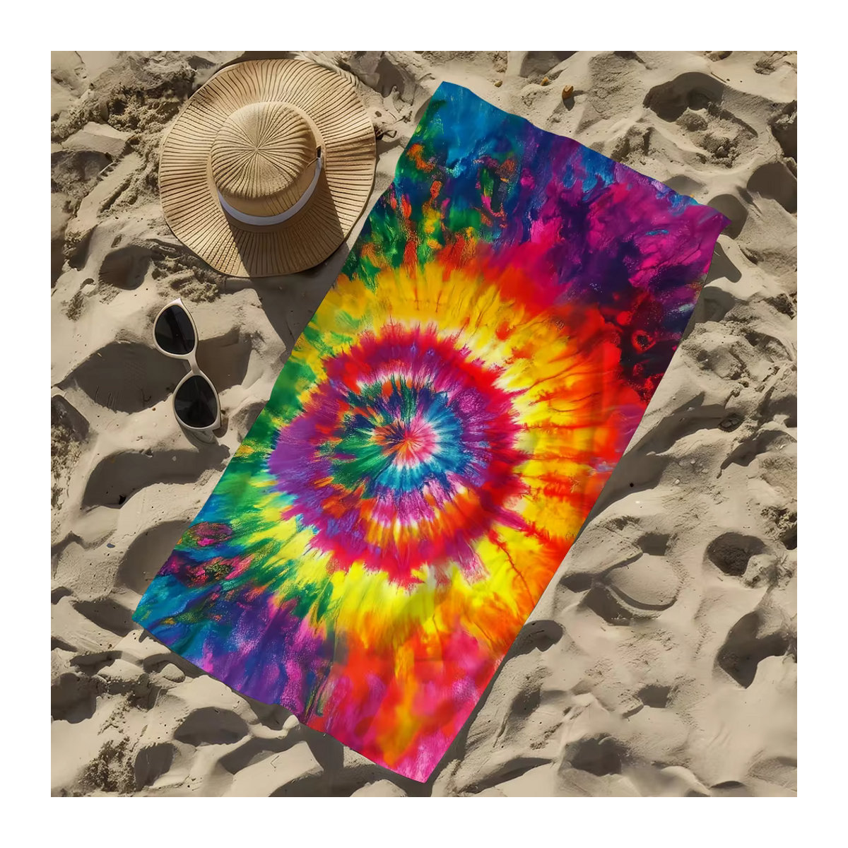 T-Tie D-Dye schnell trocknendes Handtuch in Mehrfarbig für Strand, Pool, Fitnessstudio und Reisen - Bild 5