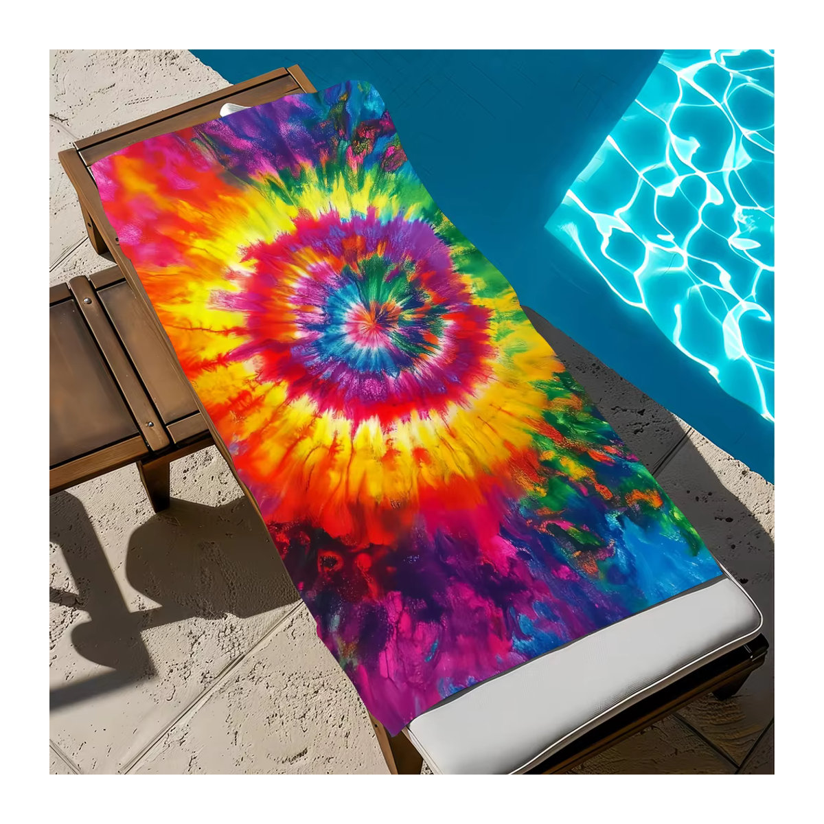 T-Tie D-Dye schnell trocknendes Handtuch in Mehrfarbig für Strand, Pool, Fitnessstudio und Reisen - Bild 6