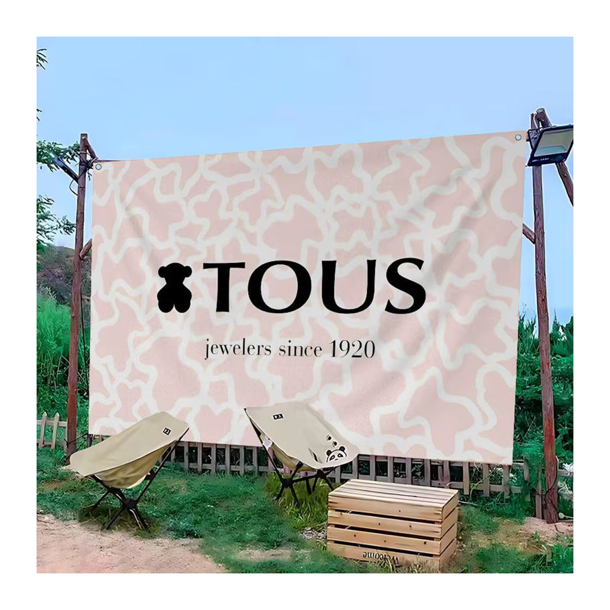 T-TOUSes Banner mit Tier-Motiven in Rosa als hängende Outdoor Party Dekoration aus Textil - Bild 2
