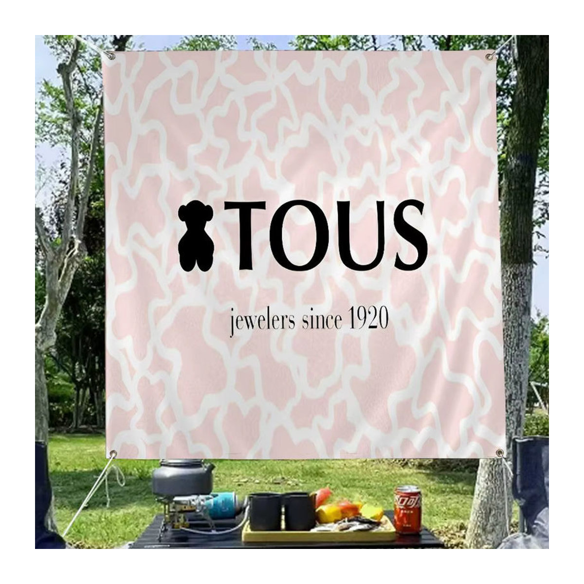 T-TOUSes Banner mit Tier-Motiven in Rosa als hängende Outdoor Party Dekoration aus Textil - Bild 5