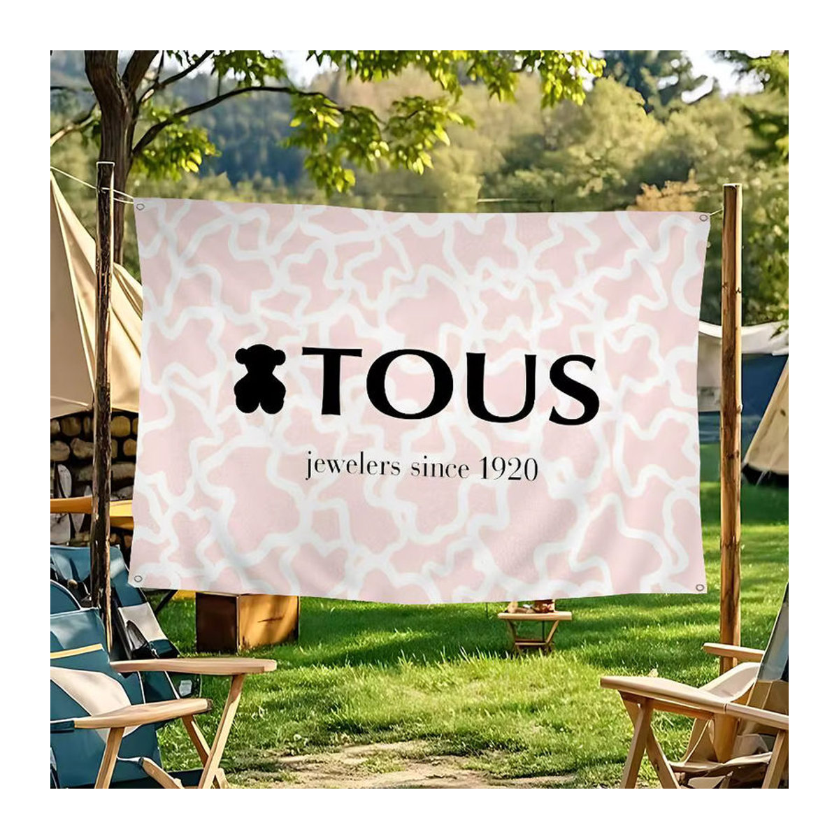 T-TOUSes Banner mit Tier-Motiven in Rosa als hängende Outdoor Party Dekoration aus Textil - Bild 6