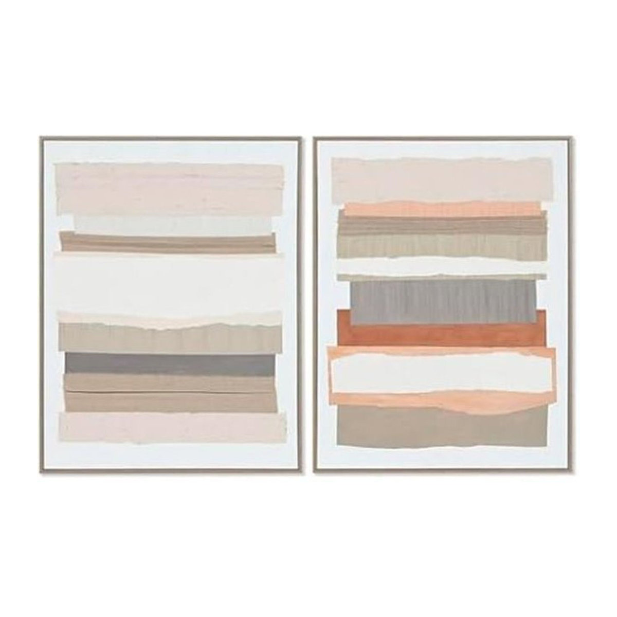 Tableau HOME ESPRIT Urbain Abstrakt Geometrisch Dekoration Mehrfarbig 2 Stück B/T/H: 62,3 x 4,5 x 82,3 cm - Bild 1
