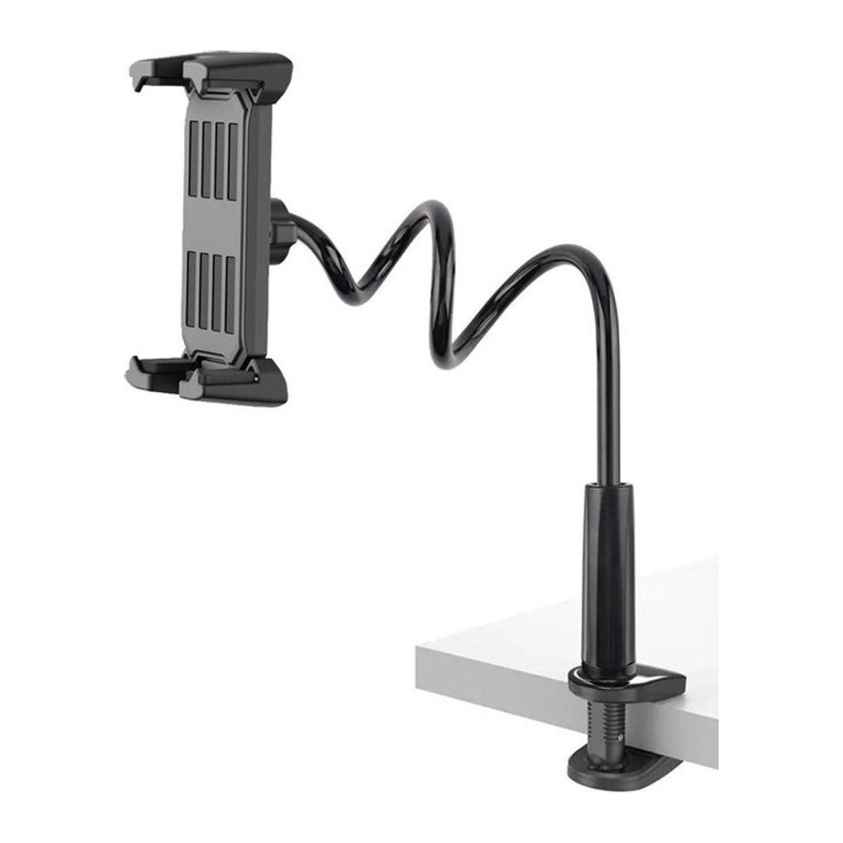 Tablet-Ständer mit 80 cm langem Arm für iPad Air, Pro und Mini, Clip-Halterung für 4 bis 13 Zoll, Schwarz - Bild 1